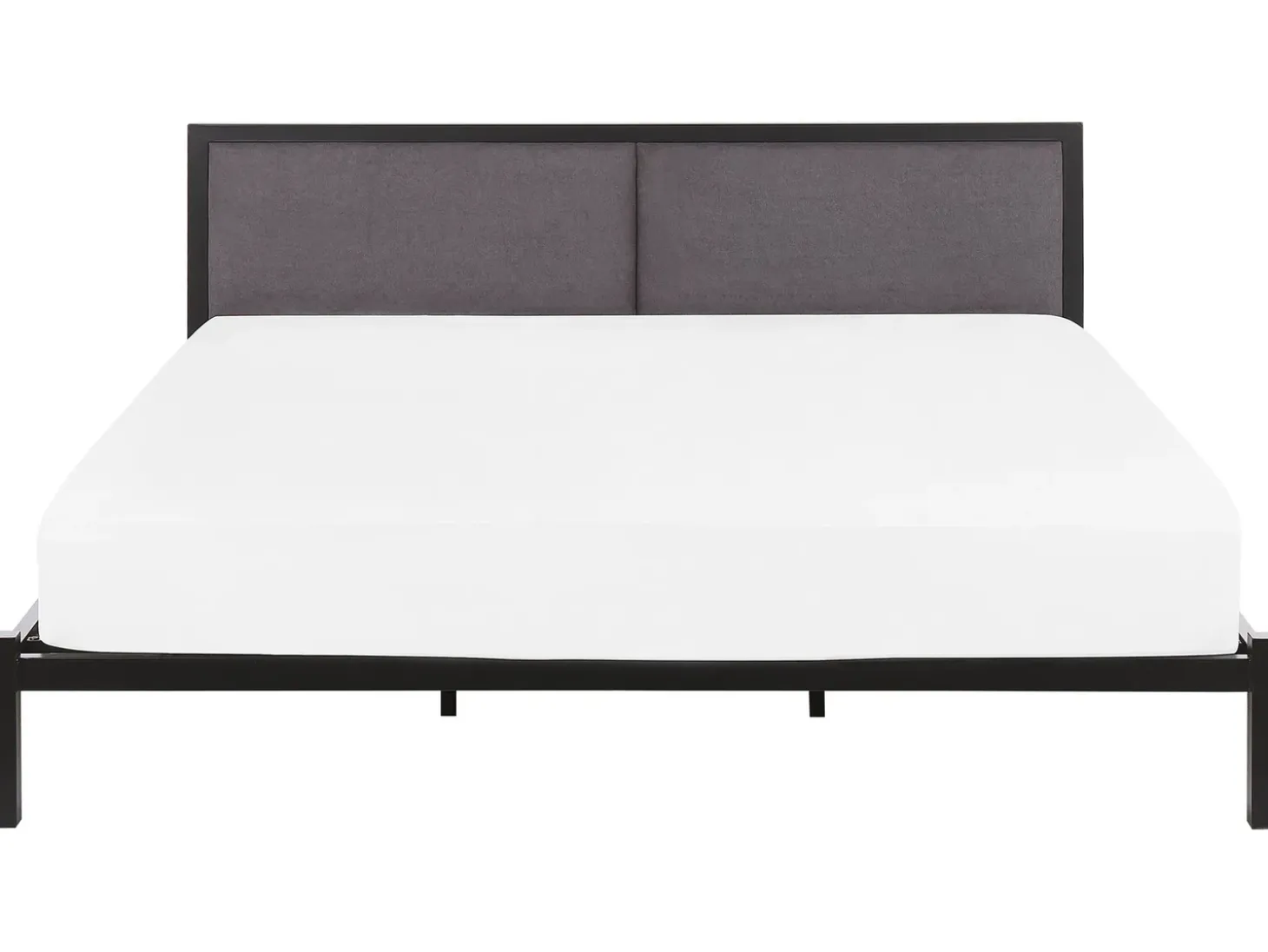 New Łóżko Metal CLAMART 180 x 200 cm Szary Łóżka Metalowe|Łóżka Podwójne