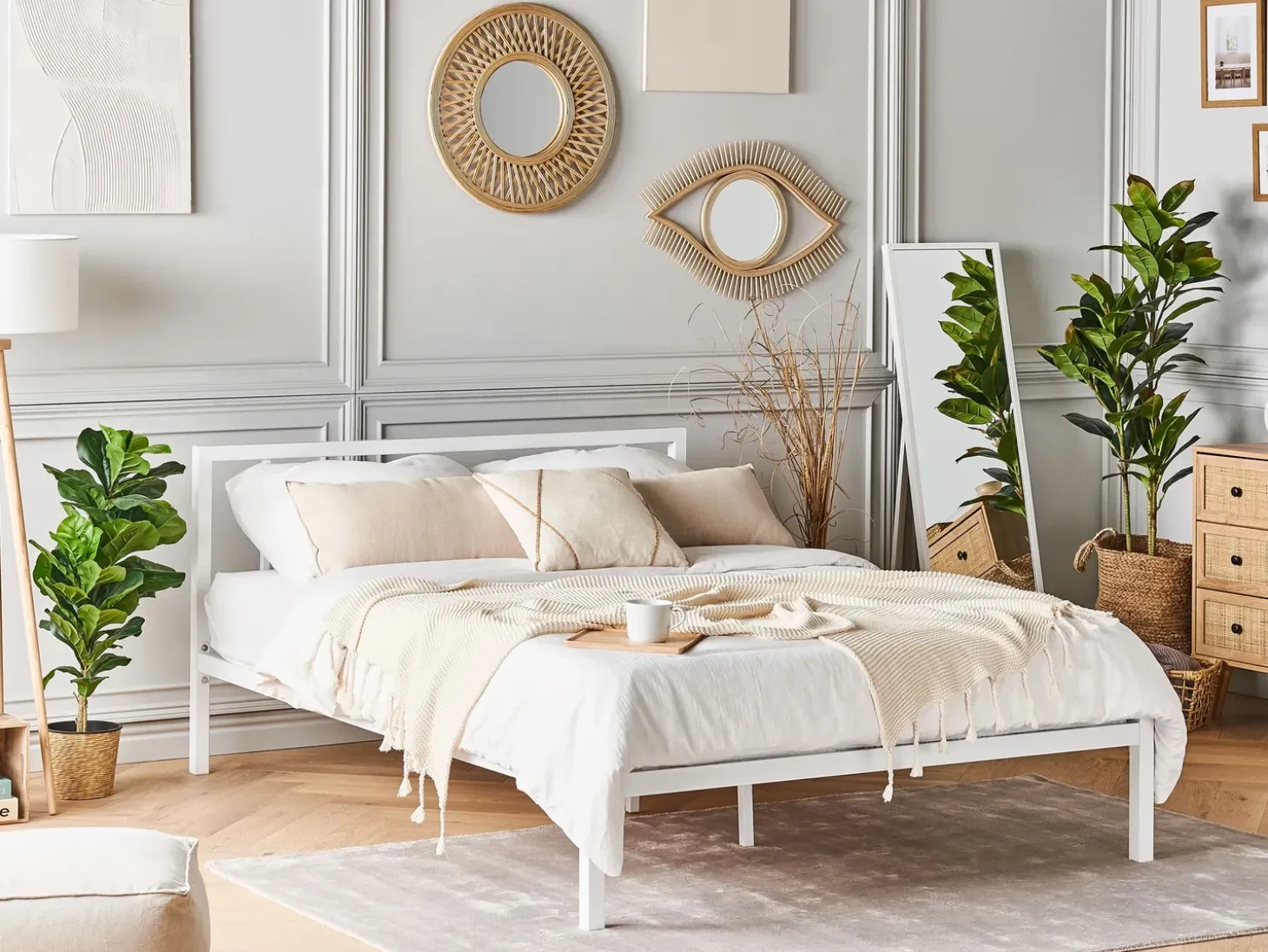 Clearance Łóżko Metal CUSSET 160 x 200 cm Łóżka Metalowe|Łóżka Podwójne