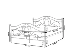 Łóżko Metal LYRA 160 x 200 cm Łóżka Metalowe|Łóżka Podwójne
