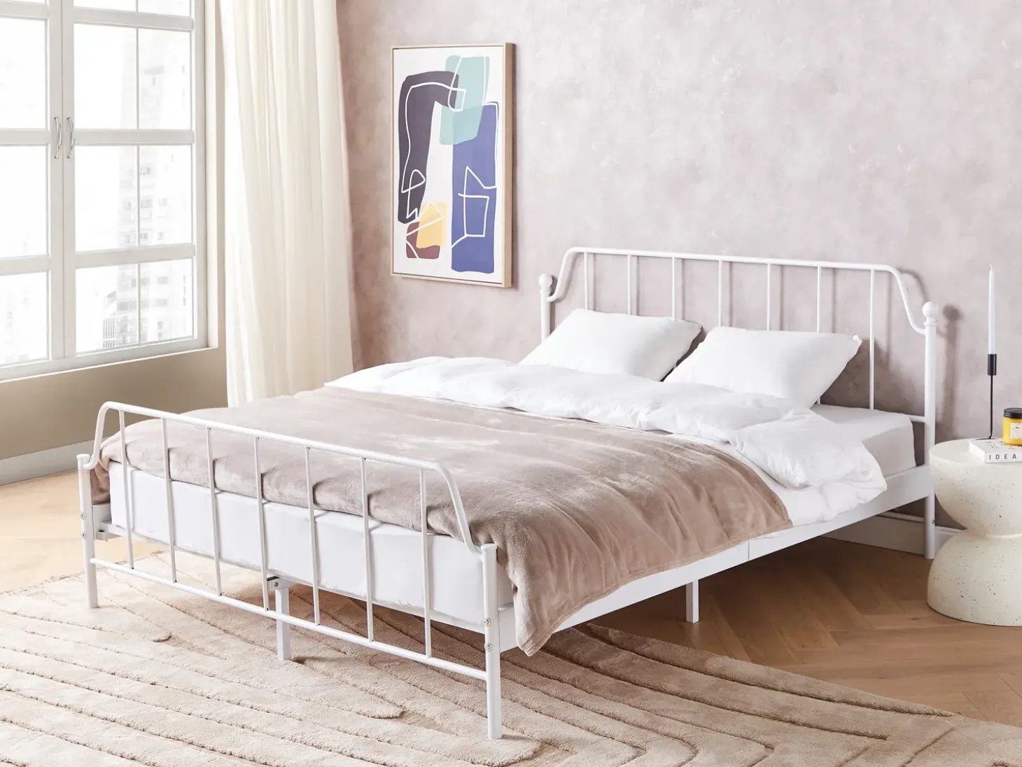 Discount Łóżko Metal MAURESSAC 160 x 200 cm Łóżka Metalowe|Łóżka Podwójne