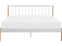 Best Łóżko Metal MAURS 180 x 200 cm Biały Łóżka Metalowe|Łóżka Podwójne