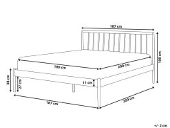 Best Łóżko Metal MAURS 180 x 200 cm Biały Łóżka Metalowe|Łóżka Podwójne