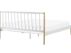 Best Łóżko Metal MAURS 180 x 200 cm Biały Łóżka Metalowe|Łóżka Podwójne