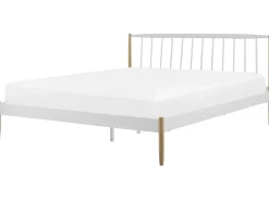 Best Łóżko Metal MAURS 180 x 200 cm Biały Łóżka Metalowe|Łóżka Podwójne