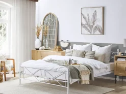 Outlet Łóżko Metal RODEZ 180 x 200 cm Łóżka Metalowe|Łóżka Podwójne