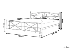 Outlet Łóżko Metal RODEZ 180 x 200 cm Łóżka Metalowe|Łóżka Podwójne