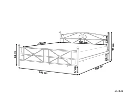 Sale Łóżko Metal RODEZ 180 x 200 cm Łóżka Metalowe|Łóżka Podwójne