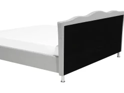 Discount Łóżko METZ 160 x 200 cm Jasnoszary Łóżka Tapicerowane|Łóżka Podwójne