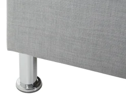 Discount Łóżko METZ 160 x 200 cm Jasnoszary Łóżka Tapicerowane|Łóżka Podwójne