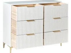 Discount Komoda 6 szuflad WALCOTT Biały Szafki I Komody|Szafki I Komody