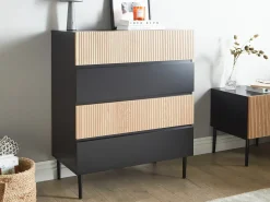 Online BLYTHE Jesion naturalny Czarny Szafki I Komody|Szafki I Komody