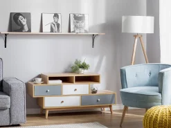 Outlet Komoda 4 szuflady IRVINE Brązowy/ biały Szafki I Komody|Szafki I Komody