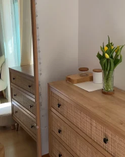 Best Komoda 3 szuflady PONCA Jasnobrązowy Szafki I Komody|Szafki I Komody