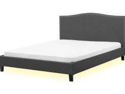 Sale MONTPELLIER 180 x 200 cm LED Biały Łóżka Tapicerowane|Łóżka Podwójne