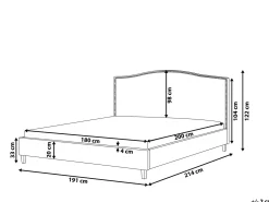 Sale MONTPELLIER 180 x 200 cm LED Biały Łóżka Tapicerowane|Łóżka Podwójne