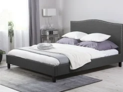 Sale MONTPELLIER 180 x 200 cm LED Biały Łóżka Tapicerowane|Łóżka Podwójne