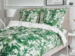 Komplet pościeli GREENWOOD Bawełna satynowa 155 x 220 cm Zielony