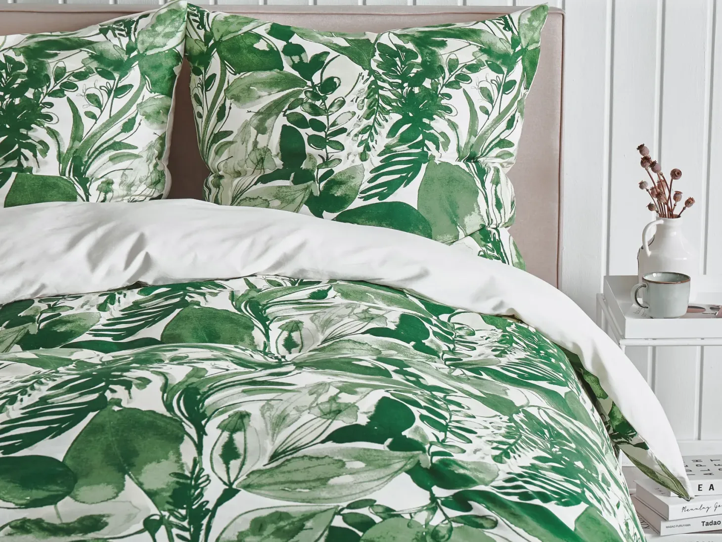 Komplet pościeli GREENWOOD Bawełna satynowa 155 x 220 cm Zielony