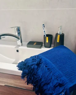 Komplet 2 ręczników ATIU Bawełna frotte Granatowy