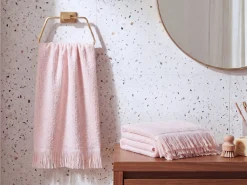 Komplet 2 ręczników ATIU Bawełna frotte Pastelowy róż