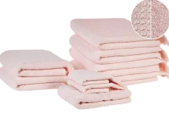 Komplet 9 ręczników ATIU Bawełna frotte Pastelowy róż
