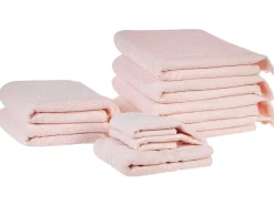 Komplet 9 ręczników ATIU Bawełna frotte Pastelowy róż
