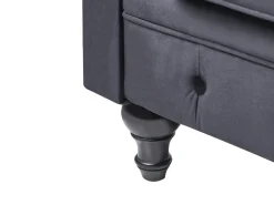 Outlet Komplet wypoczynkowy dla 4 osób CHESTERFIELD Welur Czarny Sofy Tapicerowane|Kolekcje Sof