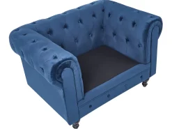Sale Komplet wypoczynkowy dla 4 osób CHESTERFIELD Welur Granatowy Sofy Tapicerowane|Kolekcje Sof