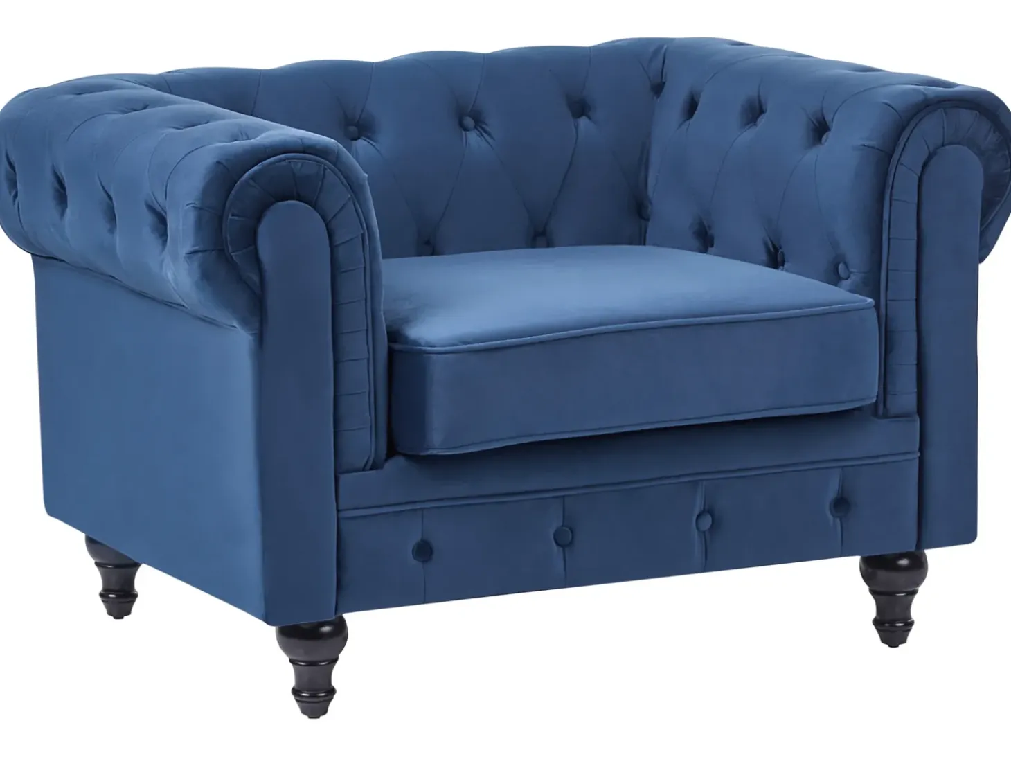 Sale Komplet wypoczynkowy dla 4 osób CHESTERFIELD Welur Granatowy Sofy Tapicerowane|Kolekcje Sof