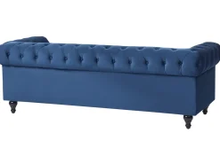 Sale Komplet wypoczynkowy dla 4 osób CHESTERFIELD Welur Granatowy Sofy Tapicerowane|Kolekcje Sof