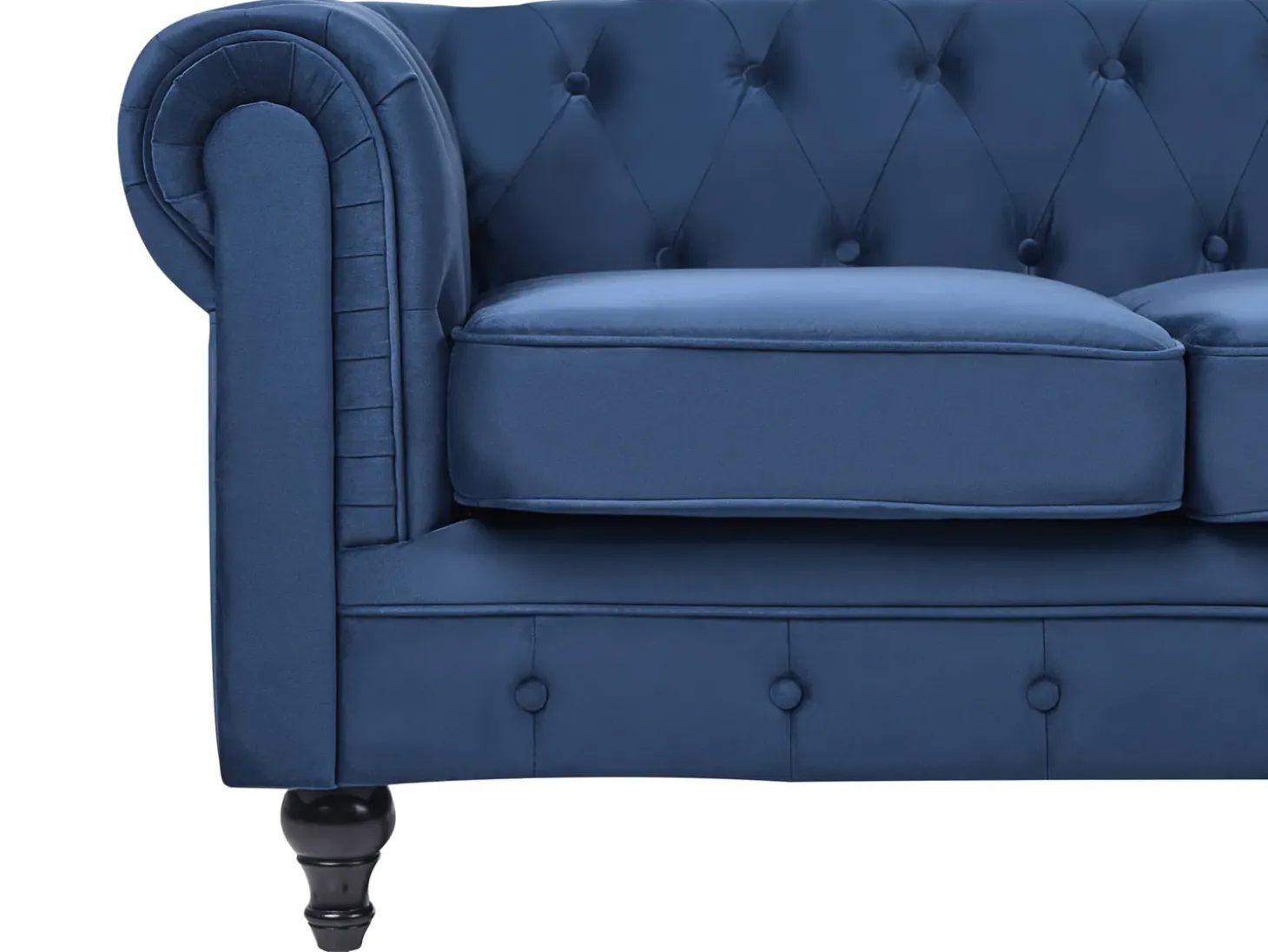 Sale Komplet wypoczynkowy dla 4 osób CHESTERFIELD Welur Granatowy Sofy Tapicerowane|Kolekcje Sof