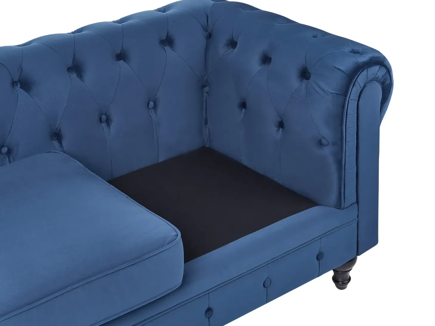 Sale Komplet wypoczynkowy dla 4 osób CHESTERFIELD Welur Granatowy Sofy Tapicerowane|Kolekcje Sof