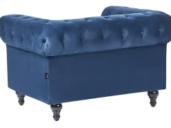 Sale Komplet wypoczynkowy dla 4 osób CHESTERFIELD Welur Granatowy Sofy Tapicerowane|Kolekcje Sof