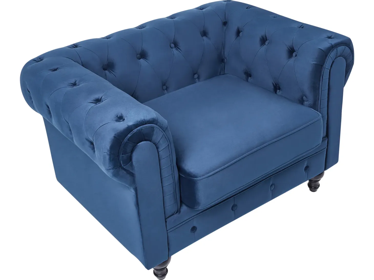 Sale Komplet wypoczynkowy dla 4 osób CHESTERFIELD Welur Granatowy Sofy Tapicerowane|Kolekcje Sof