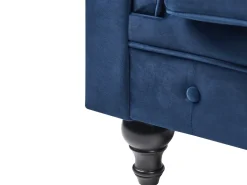 Sale Komplet wypoczynkowy dla 4 osób CHESTERFIELD Welur Granatowy Sofy Tapicerowane|Kolekcje Sof