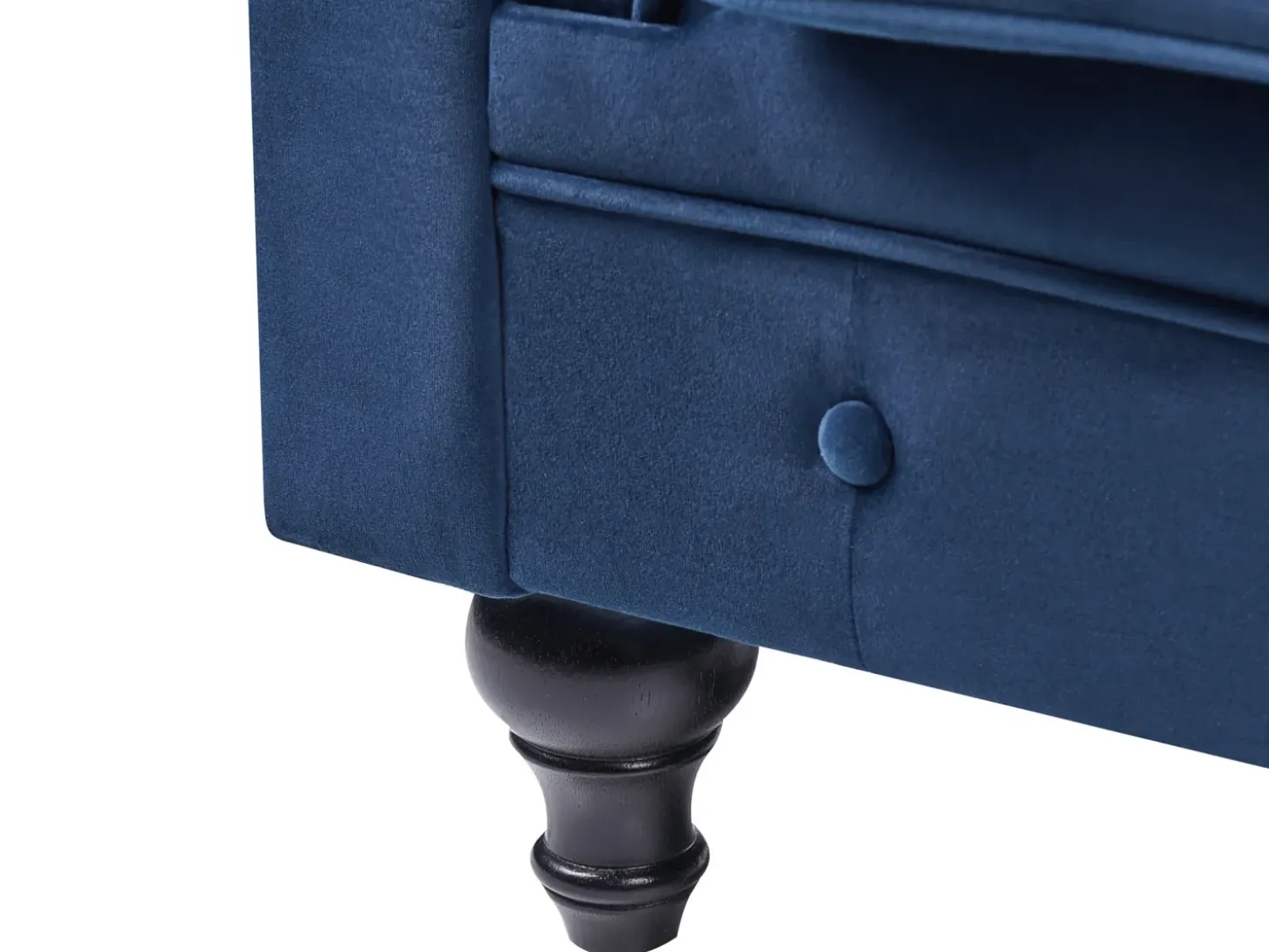 Sale Komplet wypoczynkowy dla 4 osób CHESTERFIELD Welur Granatowy Sofy Tapicerowane|Kolekcje Sof