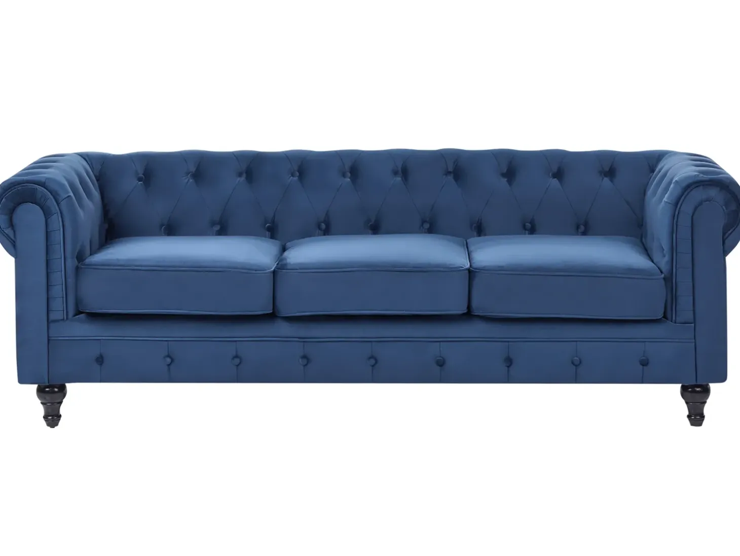Sale Komplet wypoczynkowy dla 4 osób CHESTERFIELD Welur Granatowy Sofy Tapicerowane|Kolekcje Sof