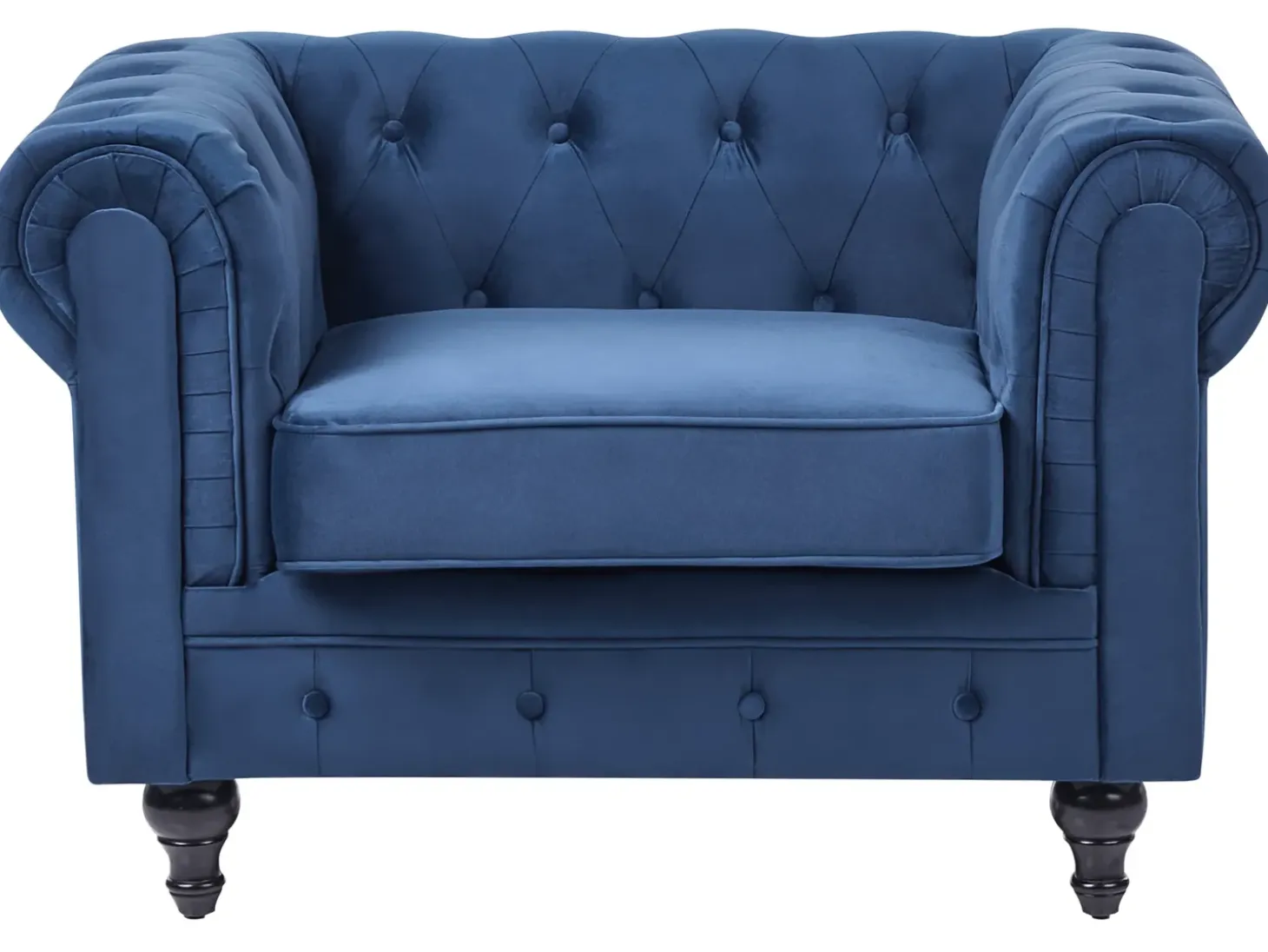 Sale Komplet wypoczynkowy dla 4 osób CHESTERFIELD Welur Granatowy Sofy Tapicerowane|Kolekcje Sof