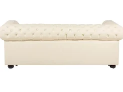 New Komplet wypoczynkowy dla 4 osób CHESTERFIELD Skóra naturalna Jasnobeżowy Kolekcje Sof|Sofy Skórzane