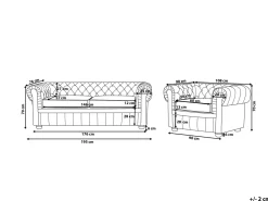 New Komplet wypoczynkowy dla 4 osób CHESTERFIELD Skóra naturalna Kolekcje Sof|Sofy Skórzane