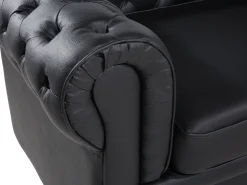 Discount Komplet wypoczynkowy dla 4 osób CHESTERFIELD Skóra naturalna Czarny Kolekcje Sof|Sofy Skórzane