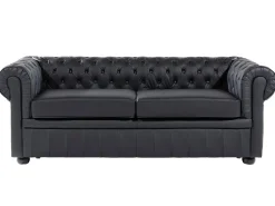 Discount Komplet wypoczynkowy dla 4 osób CHESTERFIELD Skóra naturalna Czarny Kolekcje Sof|Sofy Skórzane