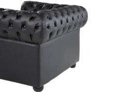 Discount Komplet wypoczynkowy dla 4 osób CHESTERFIELD Skóra naturalna Czarny Kolekcje Sof|Sofy Skórzane