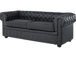 Discount Komplet wypoczynkowy dla 4 osób CHESTERFIELD Skóra naturalna Czarny Kolekcje Sof|Sofy Skórzane