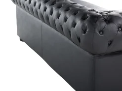Discount Komplet wypoczynkowy dla 4 osób CHESTERFIELD Skóra naturalna Czarny Kolekcje Sof|Sofy Skórzane