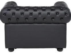 Discount Komplet wypoczynkowy dla 4 osób CHESTERFIELD Skóra naturalna Czarny Kolekcje Sof|Sofy Skórzane