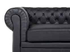 Discount Komplet wypoczynkowy dla 4 osób CHESTERFIELD Skóra naturalna Czarny Kolekcje Sof|Sofy Skórzane