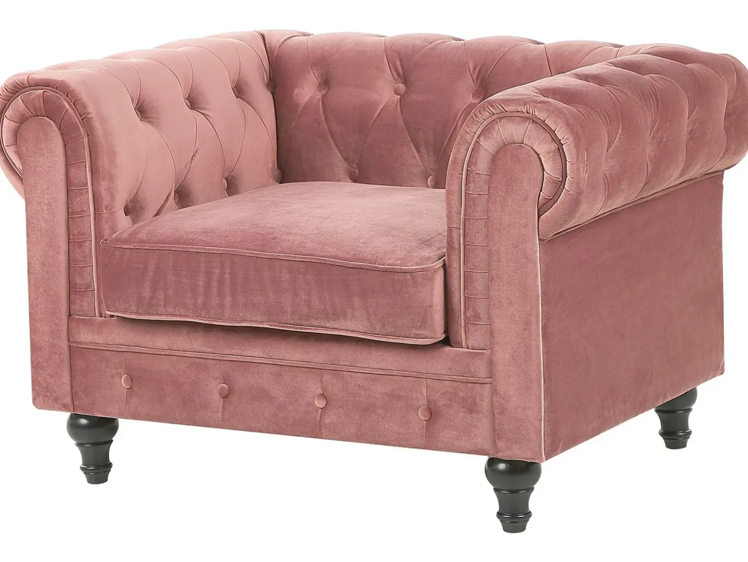 Outlet Komplet wypoczynkowy dla 4 osób CHESTERFIELD Welur Różowy Sofy Tapicerowane|Kolekcje Sof