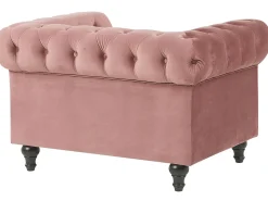 Outlet Komplet wypoczynkowy dla 4 osób CHESTERFIELD Welur Różowy Sofy Tapicerowane|Kolekcje Sof