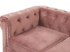 Outlet Komplet wypoczynkowy dla 4 osób CHESTERFIELD Welur Różowy Sofy Tapicerowane|Kolekcje Sof